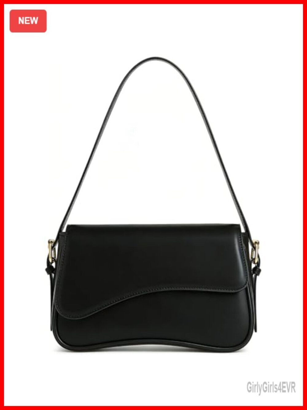 Y2K Shoulder Bag PU Leather Crossbody Purse Hobo Handbag Adjustable Strap Daily